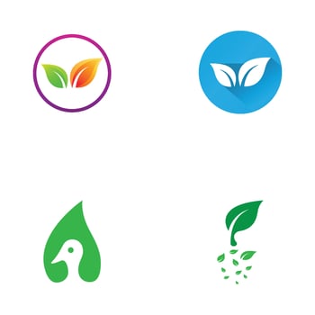 Green leaf logo. Vector design of gardens, plants and nature.