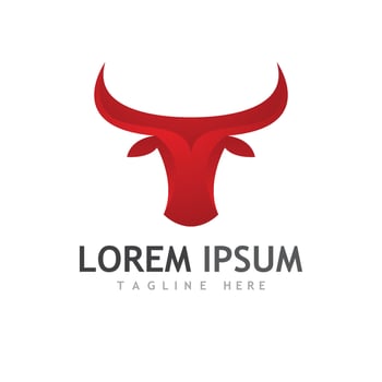 Bull's head horn logo. Using vector design concept.