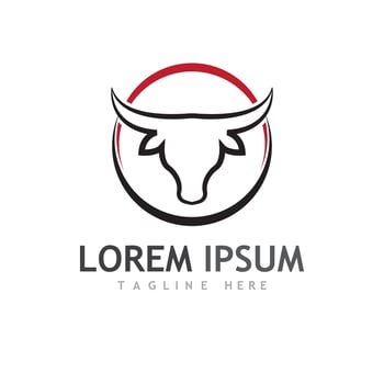 Bull's head horn logo. Using vector design concept.