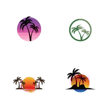 Palm tree summer logo template vector