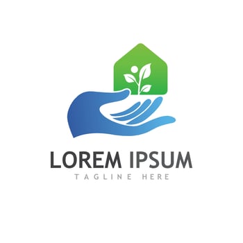 Green leaf logo. Vector design of gardens, plants and nature.