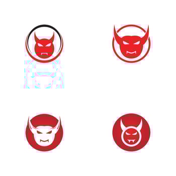 Devil logo with wings and horns using vector design concept.