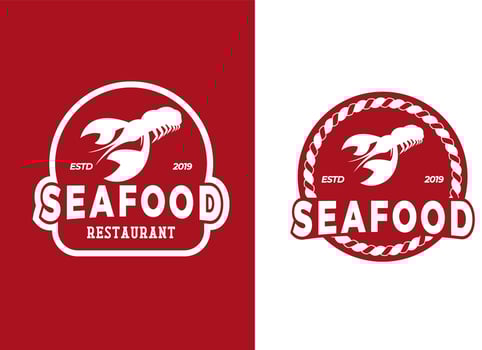 Seafood Restaurant Logo Design Template. vector