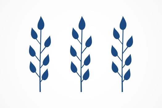 vintage of tree branches with leaves decorative element vector