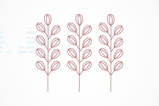 vintage of tree branches with leaves decorative element vector