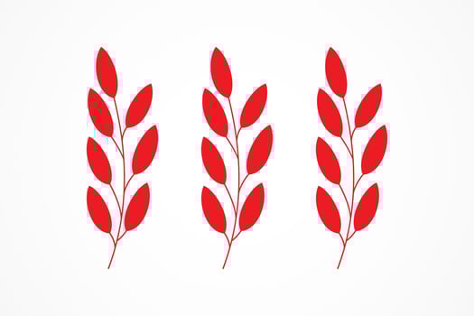 vintage of tree branches with leaves decorative element vector