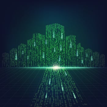 green binary city vector