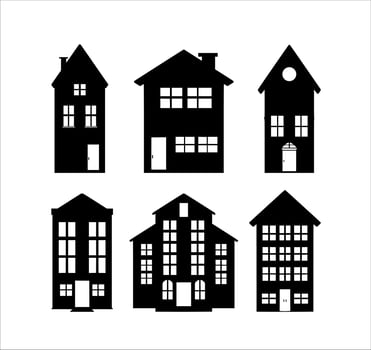 Collection of Scandinavian House in Silhouette vector
