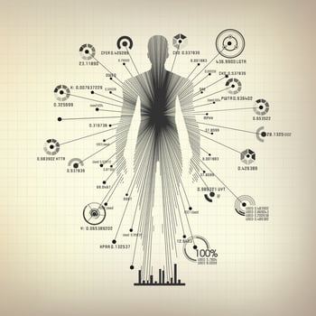 digital man diagram vector