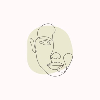 Woman face beauty girl line art illustration vector