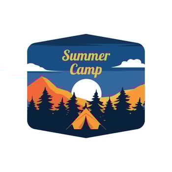 Summer camp graphic design template vector