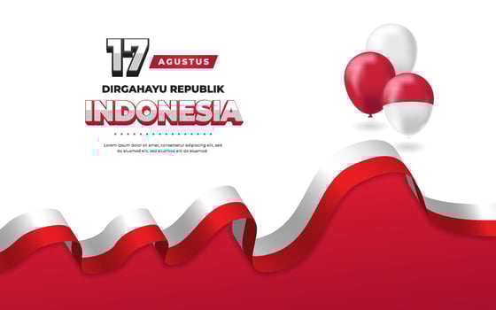 17 August Indonesia Independence Day Greeting Card Banner vector