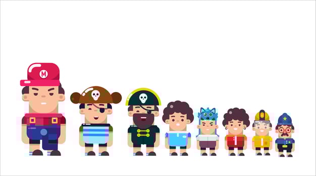 Collection of cute Children chibi Character Illustrations vector