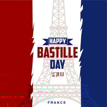 France. 14 th of July. Happy Bastille Day. Creative vector Illustration,Card,Banner Or Poster For The French National Day.