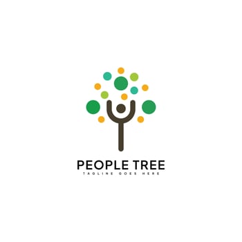 People tree logo vector design template logo creative symbol icon design concept