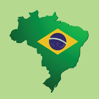 Brazilian Flag like a Map vector