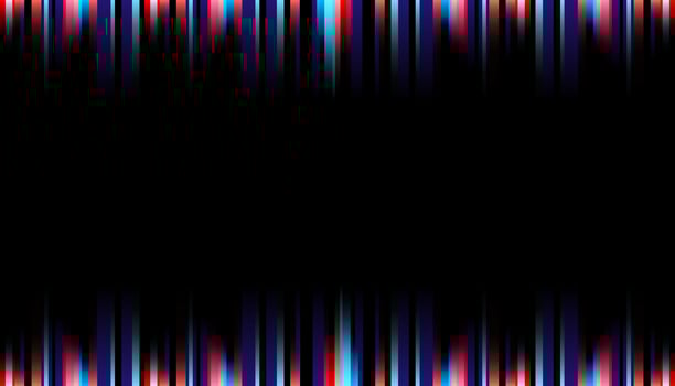Abstract vibrant stripe lighting vertical lines blue and red color on black background vector