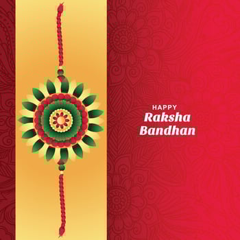 Hindu festival raksha bandhan celebration card design vector