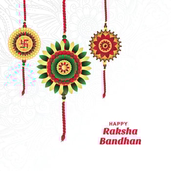 Hindu festival raksha bandhan celebration card design vector