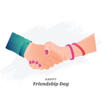 Friendship day with holding promise hand background vector
