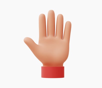 3d Realistic Open palm hand like stop vector illustration.