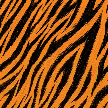 Hand drawn Seamless pattern of Tiger print, Detail skin of Tiger, Realistic Tiger pattern vector