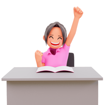 3d render Enthusiastic cute girl rejoicing from great news victory png