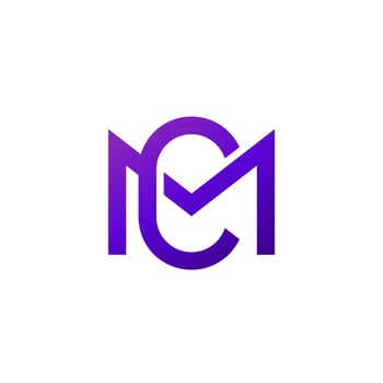 CM letters logo, monogram on white vector