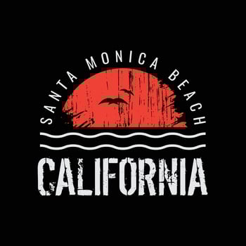 California beach illustration typography. perfect for t shirt design vector