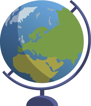 School globe in flat style, isolated on white background vector