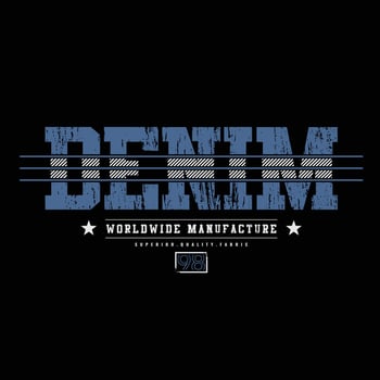 Denim t-shirt and apparel design vector