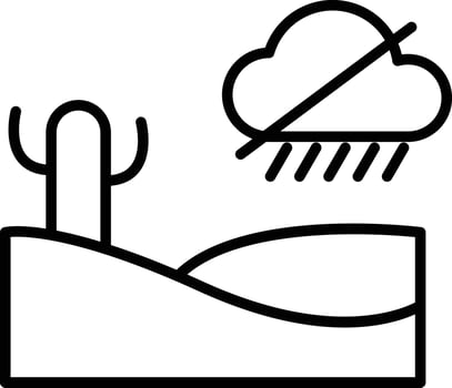 No Rain Outline Icon vector
