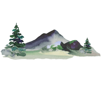 mountains, hills watercolor illustration png