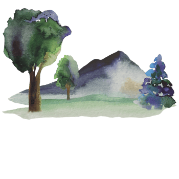 mountains, hills watercolor illustration png