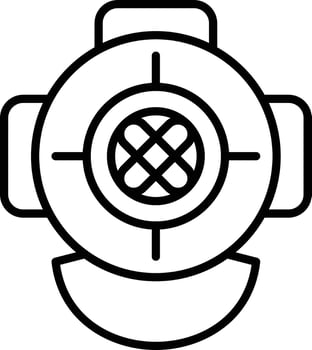 Diving Helmet Outline Icon vector