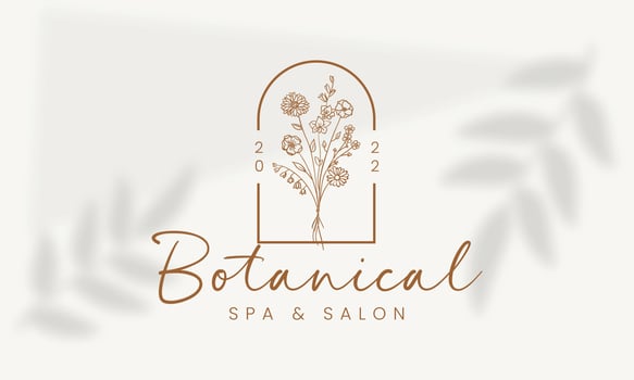 Botanical Floral element Hand Drawn Logo with Wild Flower and Leaves. Logo for spa and beauty salon, boutique, organic shop, wedding, floral designer, interior, photography, cosmetic. vector