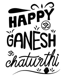 Ganesh Chaturthi lettering vector