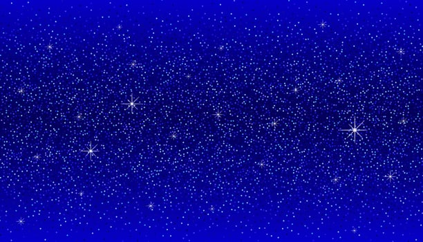 Cosmic blue background with glitter sparkles or confetti. vector