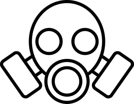 Gas Mask Outline Icon vector