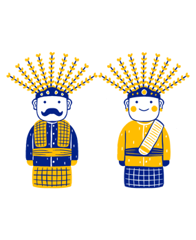 Ondel-ondel jakarta in flat design style png