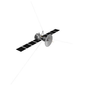 satellite spaceship Internet communication telephone network 3d illustration png