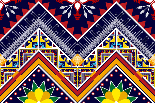 Ikat ethnic seamless pattern design. Aztec fabric carpet mandala ornaments textile decorations wallpaper. Tribal boho native ethnic turkey traditional embroidery vector background