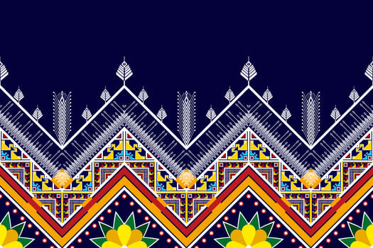 Ikat ethnic seamless pattern design. Aztec fabric carpet mandala ornaments textile decorations wallpaper. Tribal boho native ethnic turkey traditional embroidery vector background