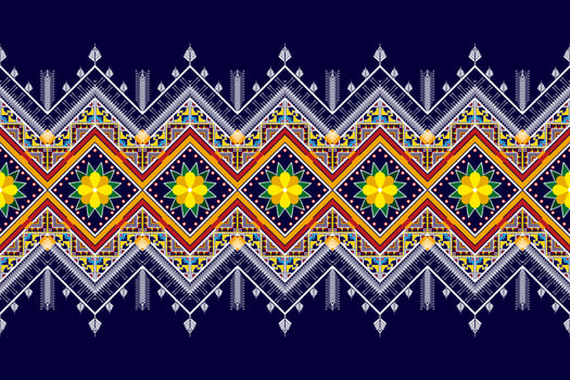 Ikat ethnic seamless pattern design. Aztec fabric carpet mandala ornaments textile decorations wallpaper. Tribal boho native ethnic turkey traditional embroidery vector background