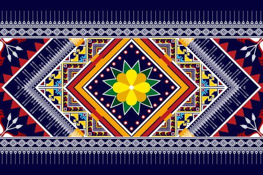 Ikat ethnic seamless pattern design. Aztec fabric carpet mandala ornaments textile decorations wallpaper. Tribal boho native ethnic turkey traditional embroidery vector background