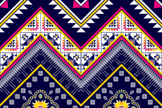 Ikat ethnic seamless pattern design. Aztec fabric carpet mandala ornaments textile decorations wallpaper. Tribal boho native ethnic turkey traditional embroidery vector background