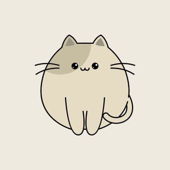 Simple minimalist cartoon cute cat logo vector
