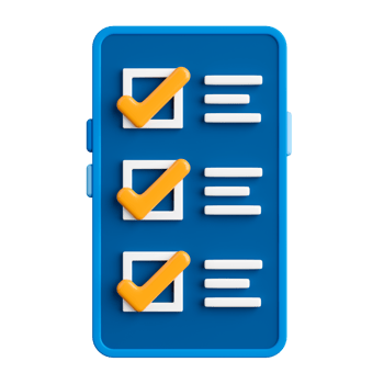 3d render smartphone with checklist application. png