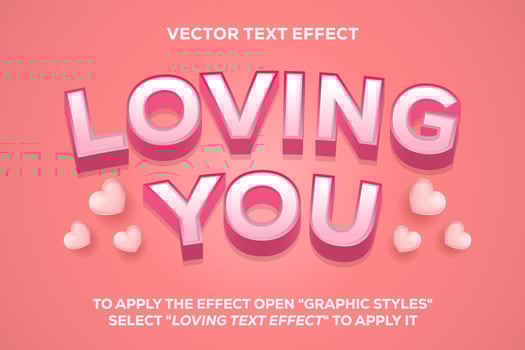 loving you vector text effect fully editable