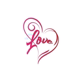 Love Lettering with heart ornament vector